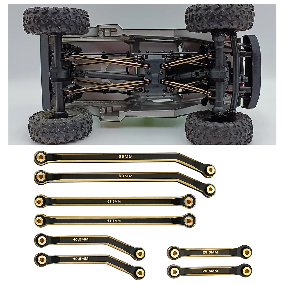 AXSPEED Axial SCX24 8 Links Heavy Brass Clearance Chassis Linkage Set for 1/24 RC Crawler Car JLU Ford Bronco Upgrade Parts