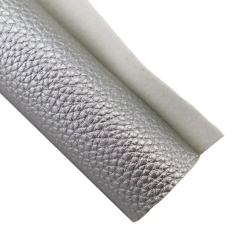 Chunky Plain Solid Sier Fine Glitter Fabric Lichee Textured Faux Soft Smooth Synthetic Leather For DIY Bows Earring HD016 smile