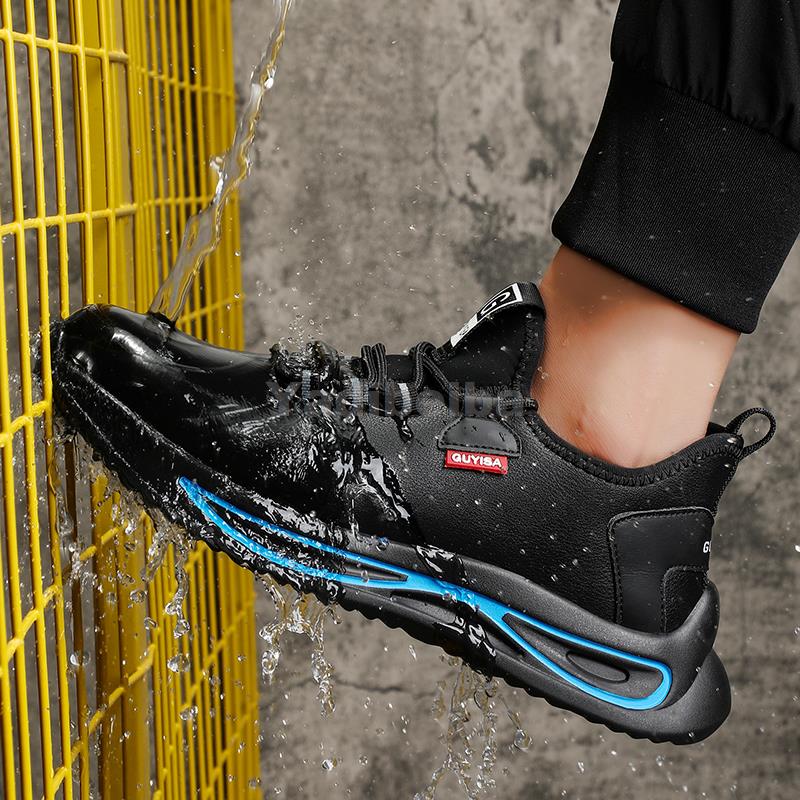 Waterproof Sneakers Steel Toe Men Indestructible Safety Work Boots Anti-puncture Industrial Shoes 86a6