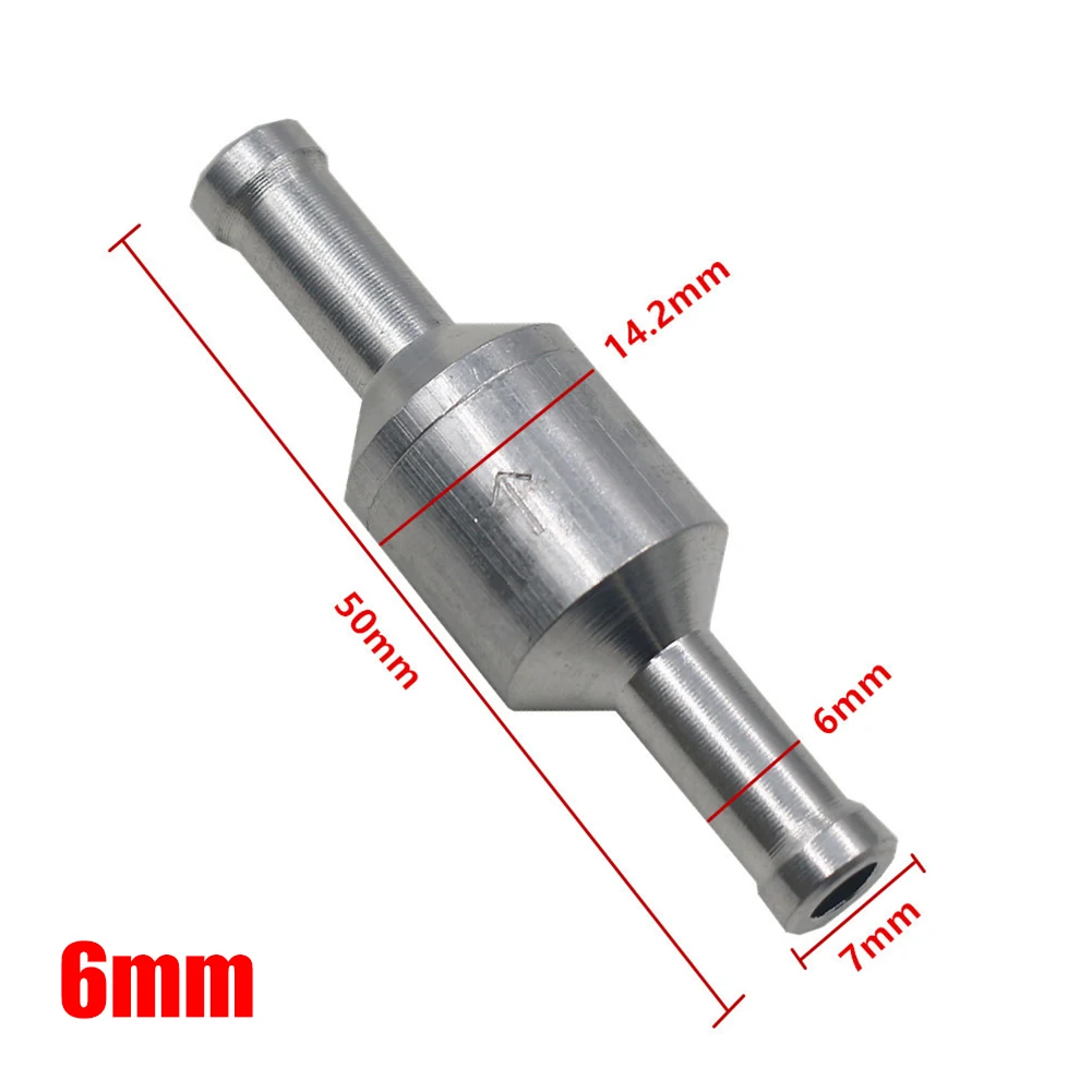 6-12mm Non-return Valve Chrome One-way Non-return Check Valve Auminium Fuel Water Gas Air Vacuum 6mm/8mm/10mm/12mm