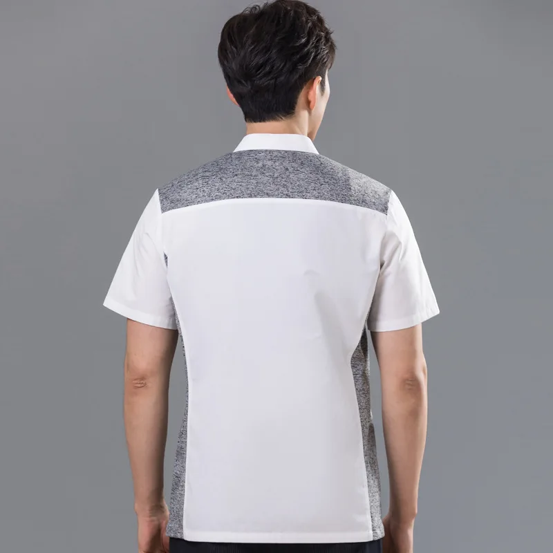 and Women Chef Men Jacket Breathable Mesh Devise Professional Kitchen Outfit Cooking Cook Uniform Hotel Restaurant Workwear smile