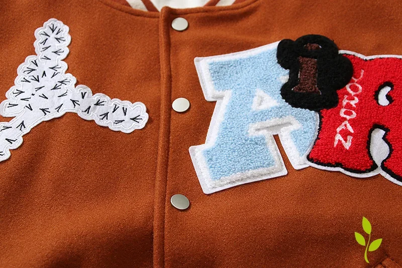 Contrasting Stickers Patchwork New Cactus Baseball Cardigan Stand ddmysmile Neck Jacket Coat Men Women High Street Top Smile