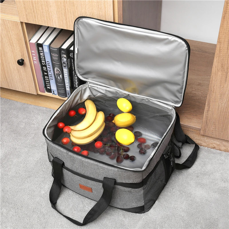 Leakproof Red Blue 33L Insulated Thermal Cooler Lunch Bag For Outdoor Picnic Bag Car Using Bolsa Termica Loncheras Para Mujer 240514