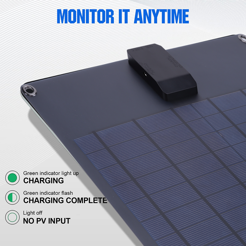 Flexible Solar Charging Panel 20W Outdoor Phone Charger 5V USB+Type C+18V DC5521 Waterproof for Car RV Cell Phone