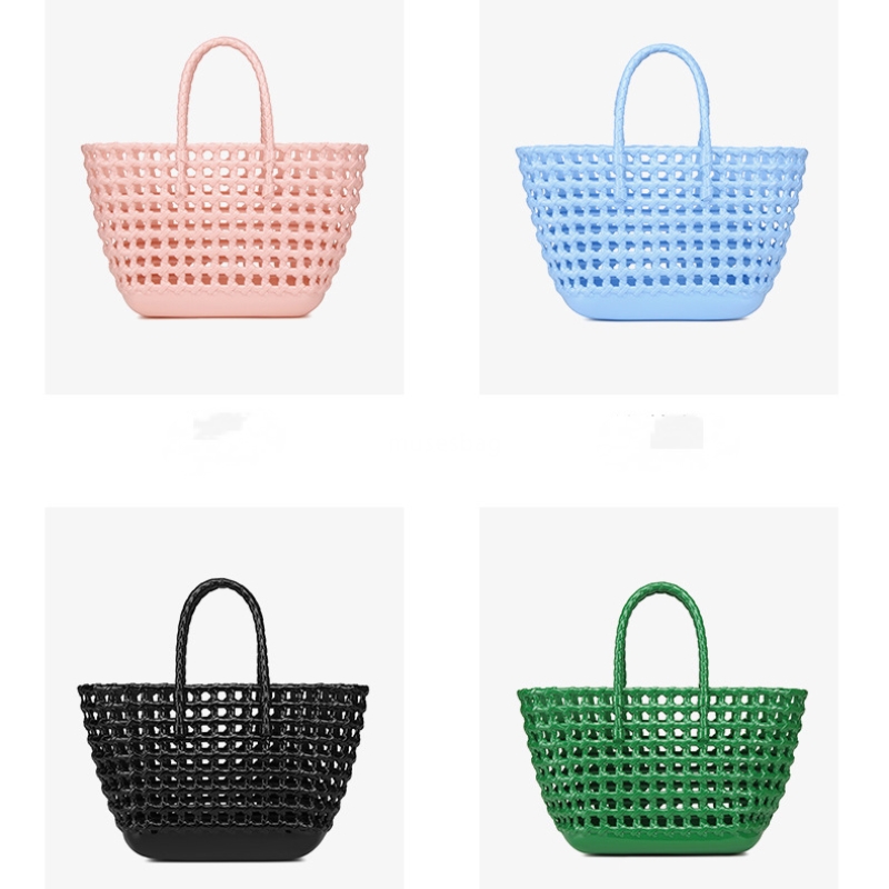 Designer bag, jelly bag, fashionable and versatile woven vegetable basket, summer women's handbag, large capacity handbag beach bag