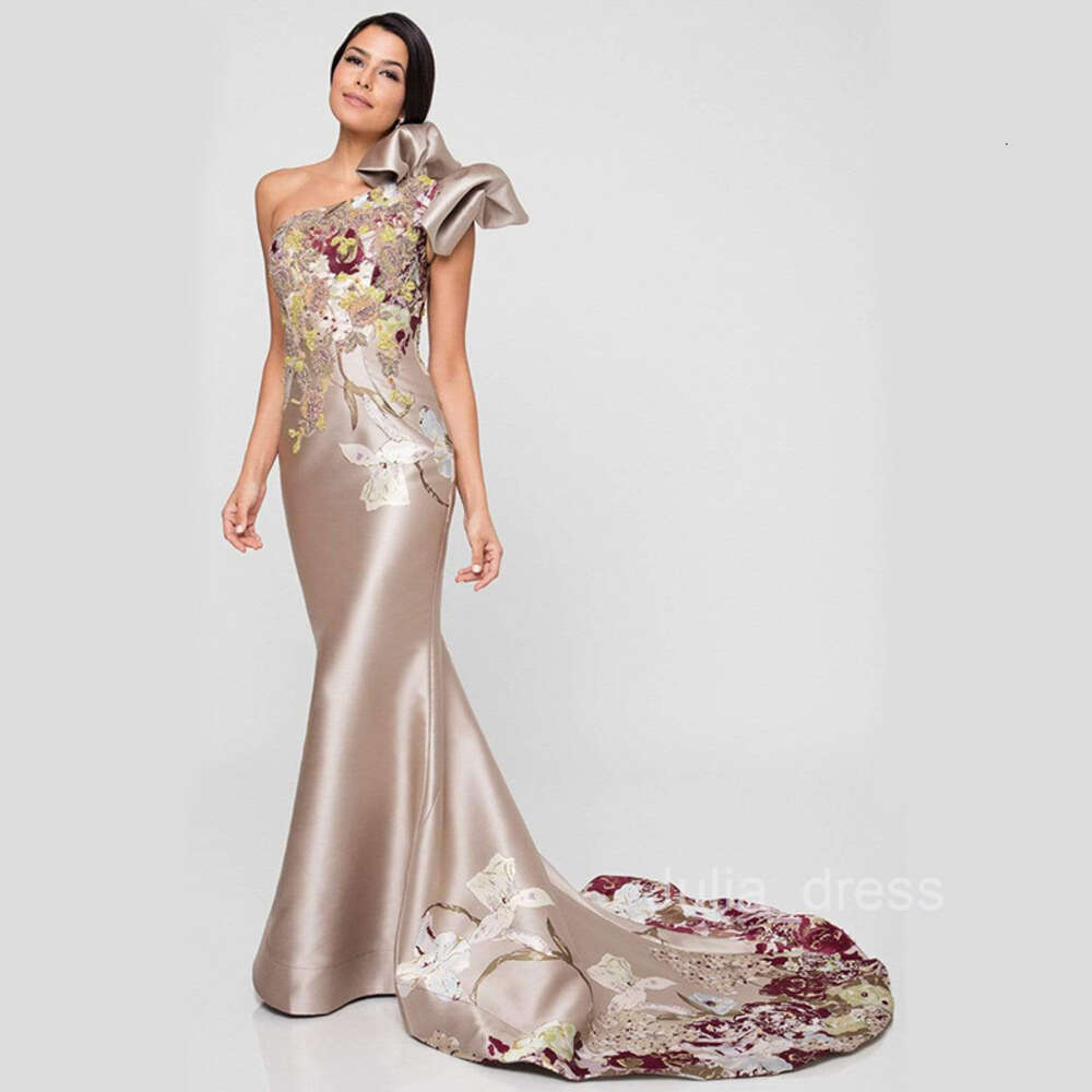 New Dress Womens Banquet Womens Style Annual Meeting Embroidered Flower Dress Long Dress