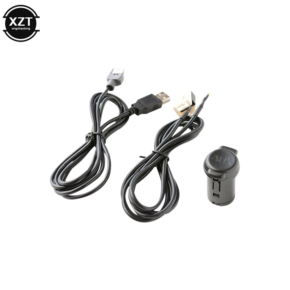 Car Stereo Male USB AUX Cable Set For Peugeot 206 207 307 308 407 408 508 607 for Citroen C3 C4 C5 C6 for RD43 RD45