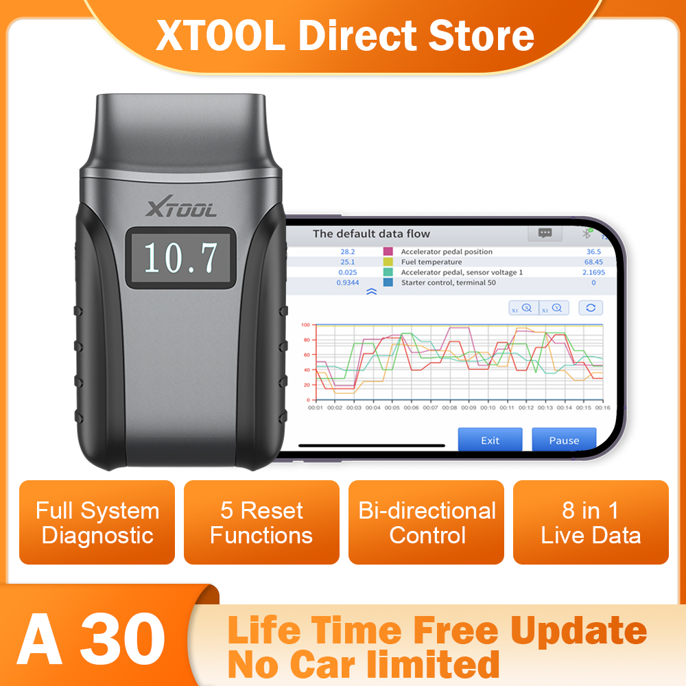 XTOOL Anyscan A30 OBD2 Bluetooth Diagnostic Tools works Android & IOS With Bidirectional Code Reader added CAN FD Free Update