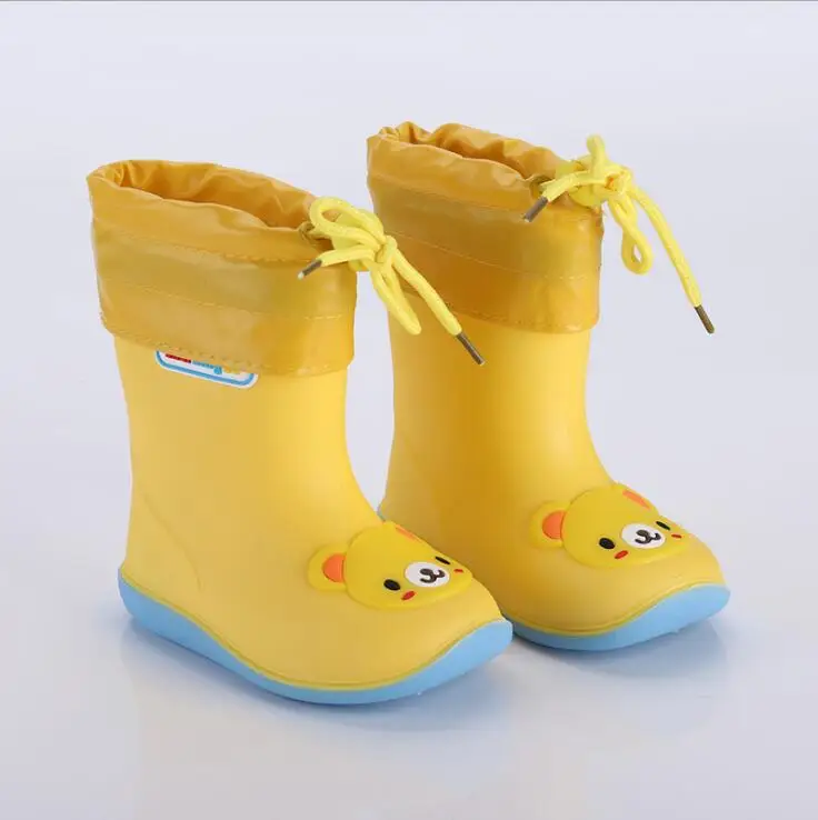 Rain Boots New 2020 Kids Girl Cute 3D Dinosaur Children's Boys Boots Plush Warm Ankle PVC Waterproof Baby Water Shoes Rainboots smile