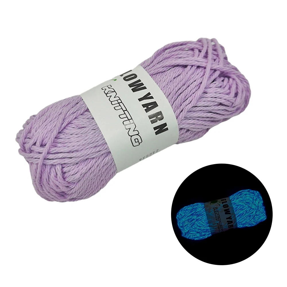 Glow New In Functional The Dark Yarn Polyester Luminous Wool Yarn Glowing 2mm For Hand Knitting Sweater Yarn Carpet DIY Cotton smile