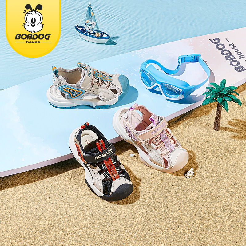 BOBDOGHOUSE Girl's Trendy Close Toe Breathable Sandals, Comfy Non Slip Durable Beach Water Shoes for Kid's Outdoor Activities BBT22646
