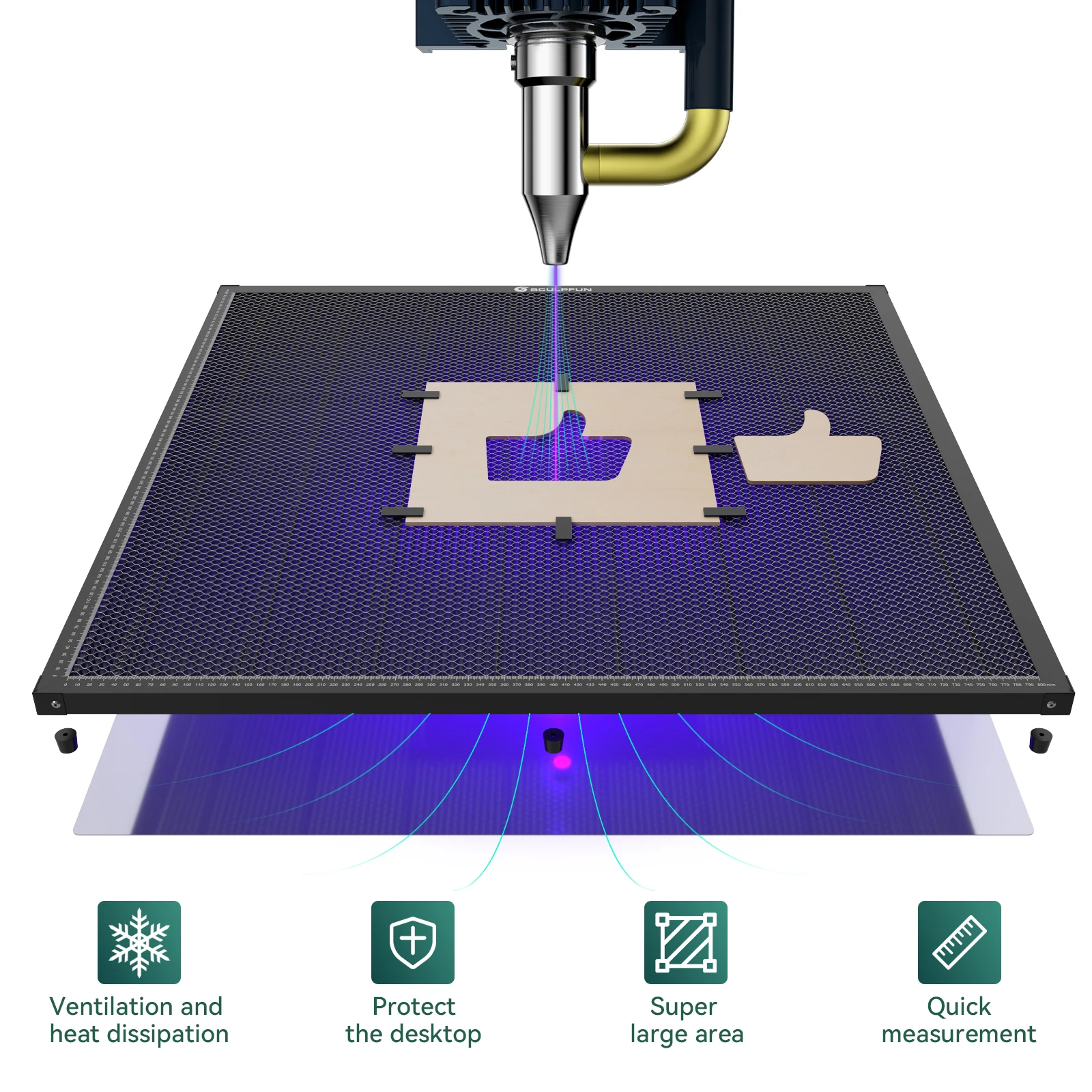 SCULPFUN H3 800x800mm/600x600mm/400x800mm/400x400mm Laser Cutting Honeycomb Panel Workbench Suitable for Laser Engraving Machine