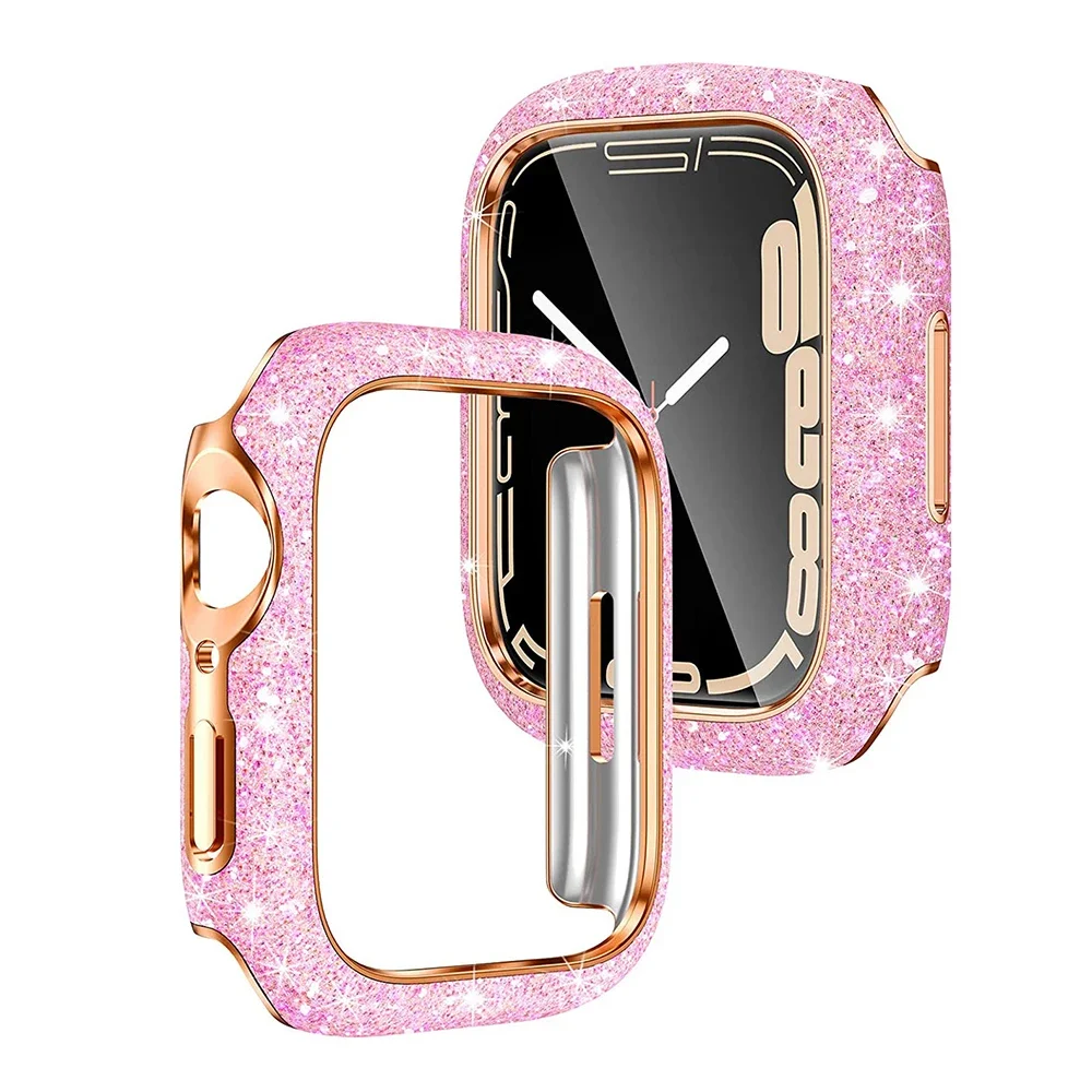 Diamond Case for Apple Watch 45mm 41mm 44mm 40mm Bling Crystal Bumper Shell Protector Cover for iWatch Series 9 8 7 6 4 SE