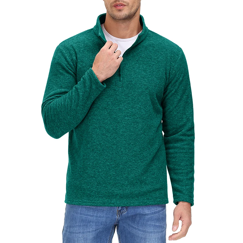 Men's Sleeve MAGCOMSEN Long Fleece T-Shirt 1/4 Zip ddmysmile Stand Collar Pullover Tops Spring Windproof Warmth Hiking Workout Sweatshirts Smile