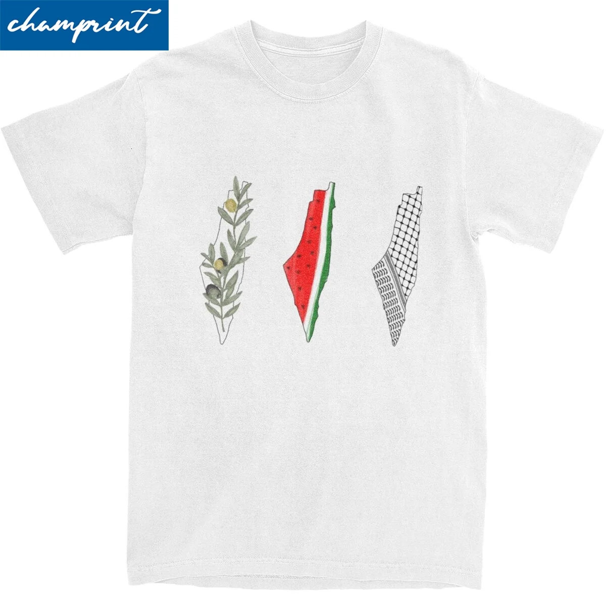 3 Palestine Maps TShirt For Men Women Cotton Clothing Vintage Watermelon Palestinian Round Neck Short Sleeve 240527