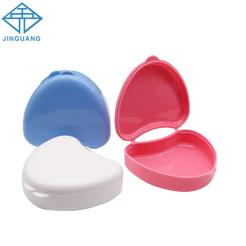 Teeth Storage Dental 50pcs Box Heart Shaped Denture Orthodontic Retainer Portable Molar Braces Box 3 Colors Dentistry Tool smile