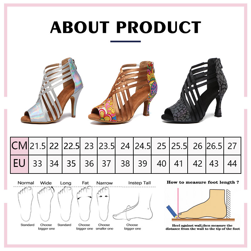 SWDZMWomen's Latin Dance Shoes High-Top Girls Ballroom Dance Boots Soft Soles Ladies Tango/Salsa Dance Shoes High Heels 6-10 cm