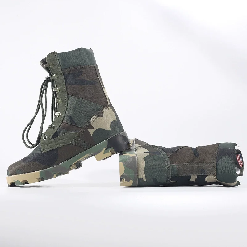 2023 Hot New Sale Camfloug Man Combat Military Boots Outdoor Hiking Desert Shoe Jungle Off-Road Training High Top Botas smile