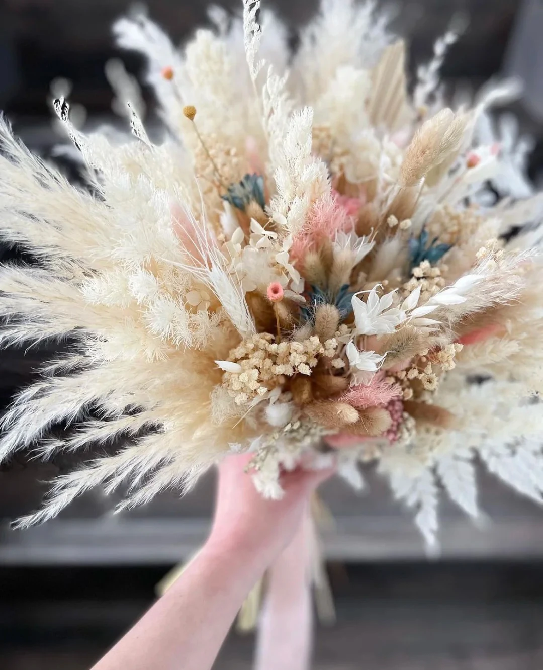 Natural Hot Large Holding Pampas Grass Wedding Bouquets Hand Made Dried Flower Bridal Wedding Bouquets ddmysmile For Wedding Decoratio Smile