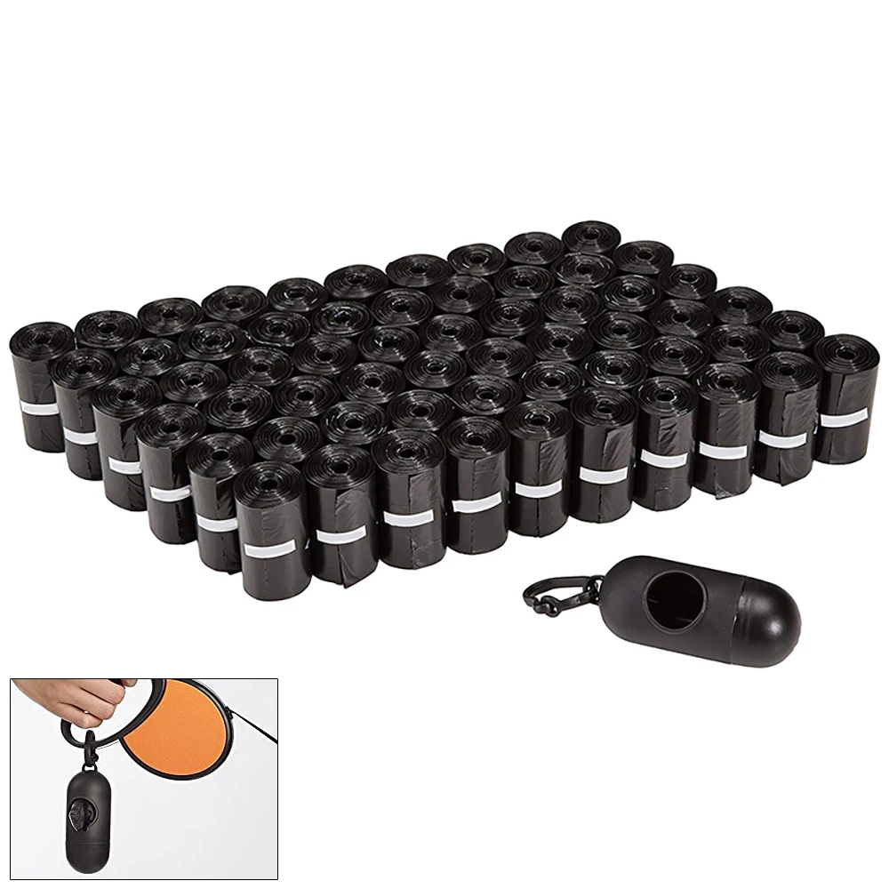 Dog Poop Bags 10-100Rolls with Dispenser and Leash Clip Guaranteed Leak-Proof Outdoor Home Clean Refill Garbage Bag Pet Supplies smile