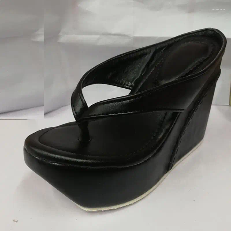 Slippers Med Shoes Woman 2024 On A Wedge Soft Rubber Flip ps Platform Comfort Hawaiian Fabric Scandals Slides PU Casual