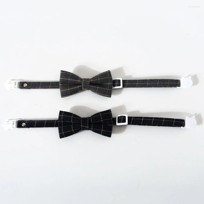 Dog Apparel Adjustable Pet Bow Tie British Style Plaid Costume Necktie Collar For Small Dogs Cats Puppy Wedding Grooming Accessories