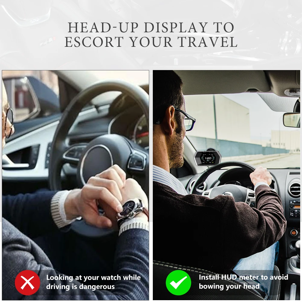 WiiYii P17 OBD2+GPS Smart Digital Head Up Display HUD Car Electronics Speedometer Alarmes Coolant Turbo Boost for All Car