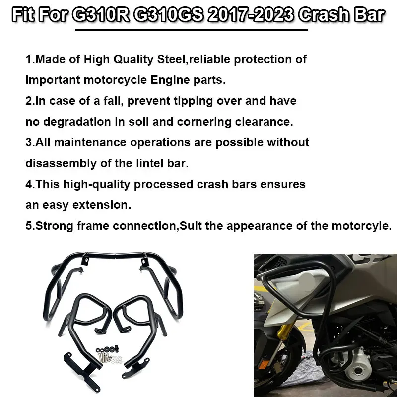 Fit For BMW G 310 GS/R G310GS G310R G 310GS 2017-2023 Motorcycle Engine Guard Crash Bar Tank Bumper Fairing Frame Protector Bars