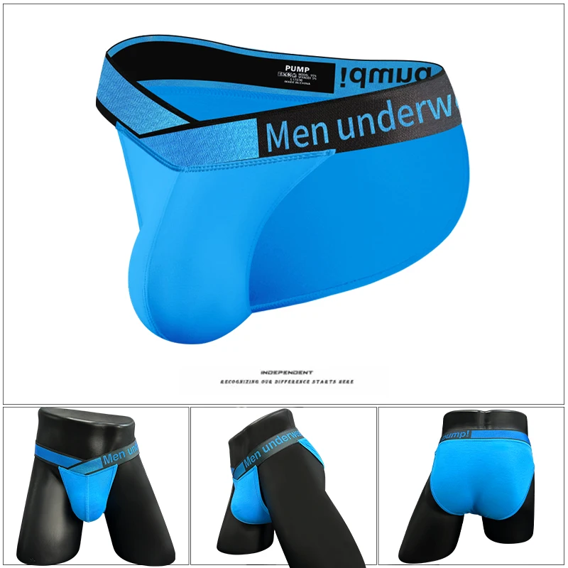 Sports Modal Underwear Men Comfortable Laser Gradient Waistband Low Waist High Cut Briefs Sexy Underwear Tangas Sexis De Hombre smile