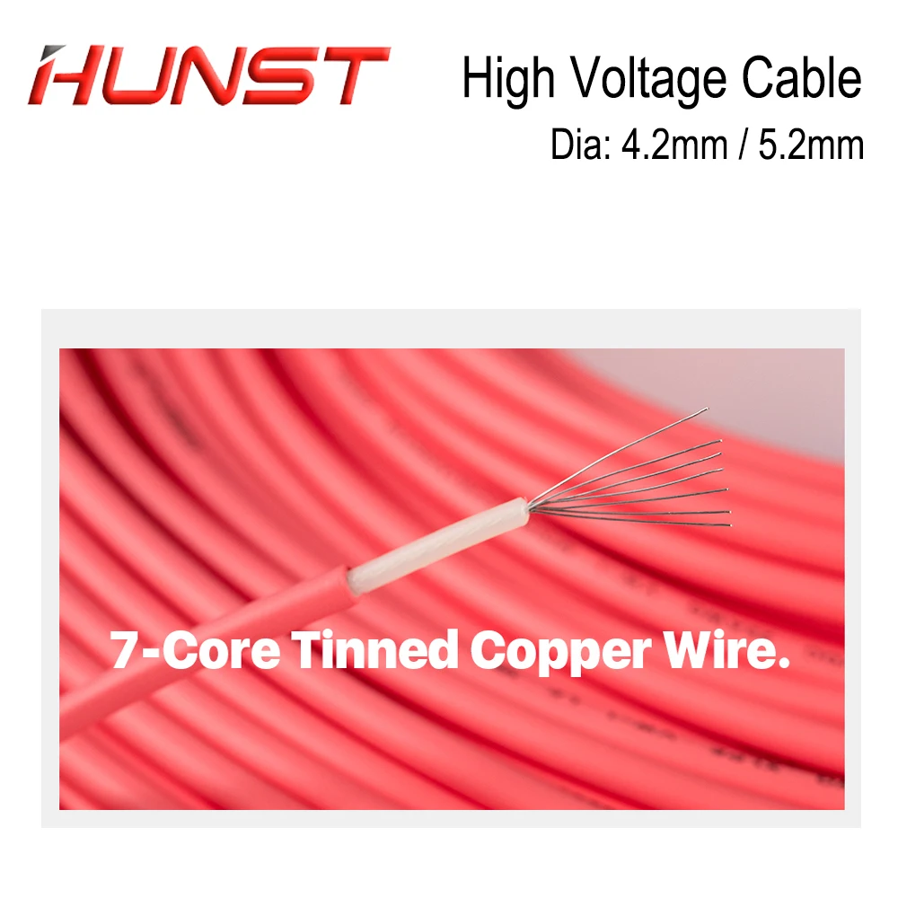 3/5/10Meters High Voltage HUNST Cable for CO2 Laser Power Supply and Laser Tube Laser Engraving and Cutting hine. smile hine.