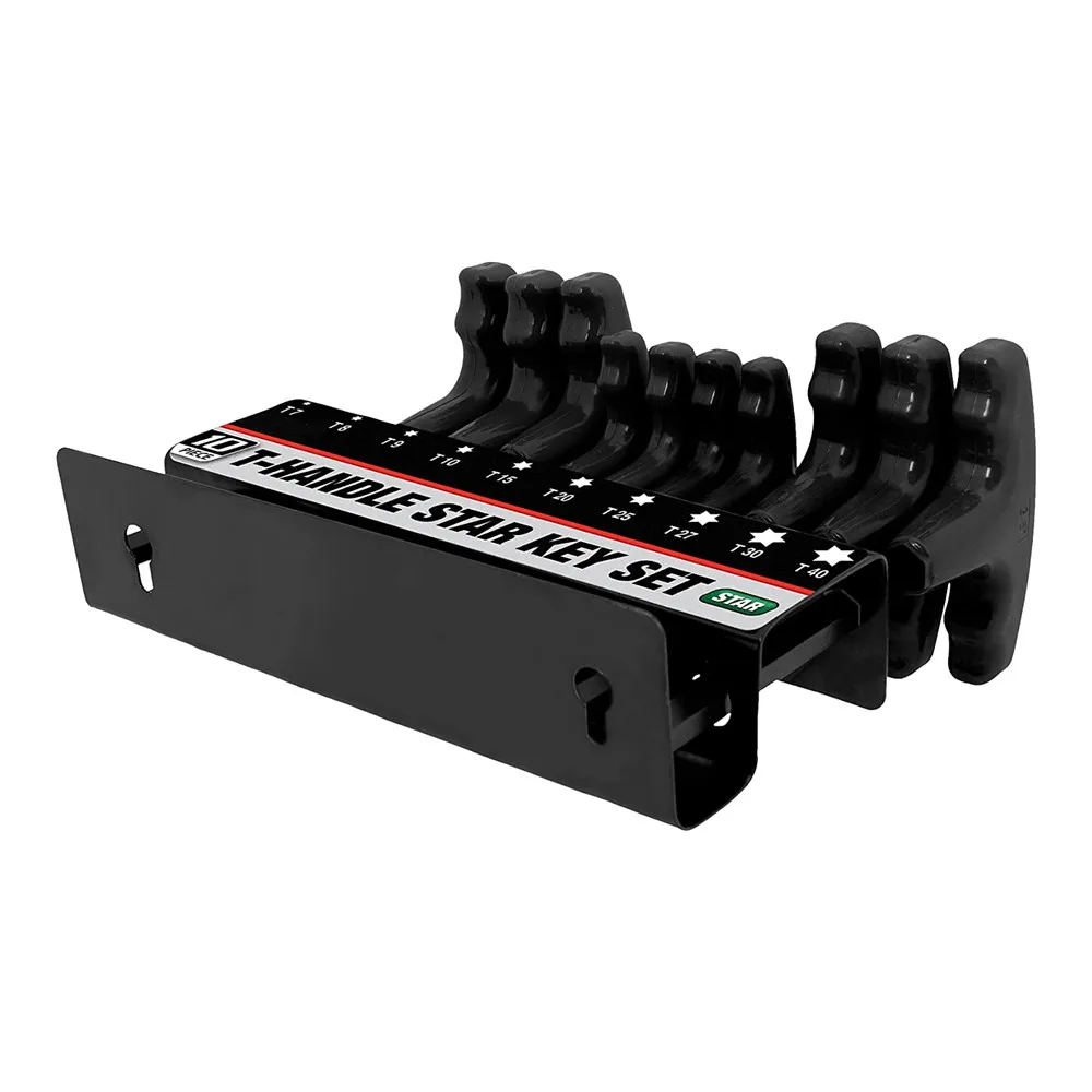10pc new 2025 Metric or Inch T-Handle Hex Key Allen Wrench Tool Set or Star T-Handle Hex Key Set with Convenient Storage Stand
