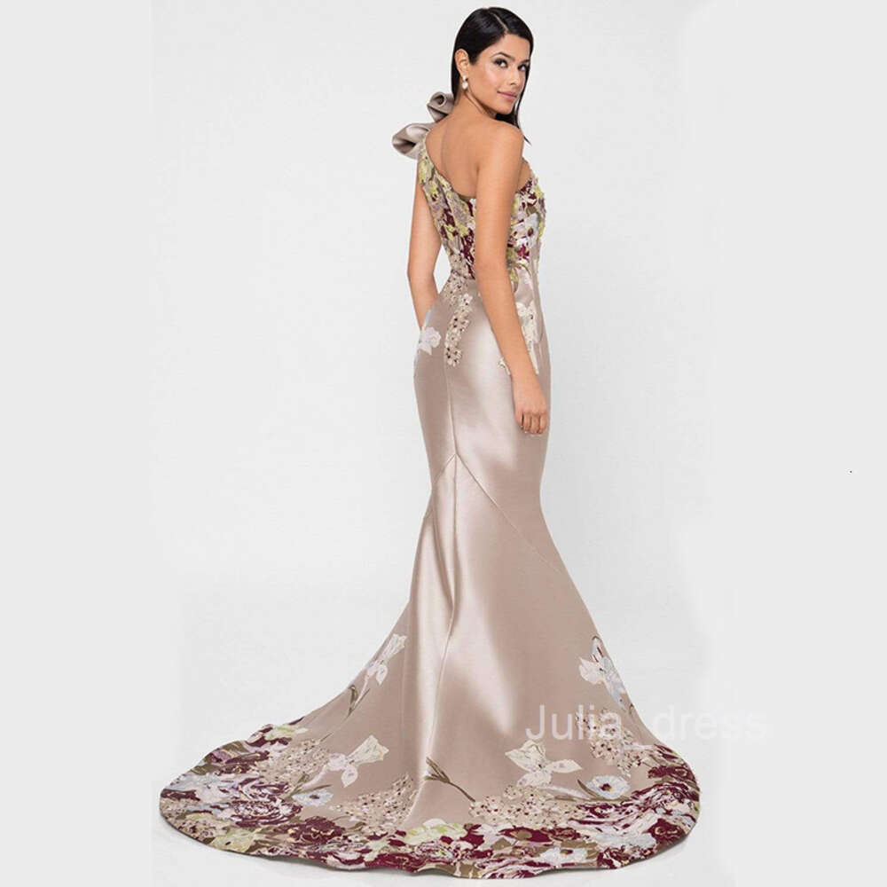 New Dress Womens Banquet Womens Style Annual Meeting Embroidered Flower Dress Long Dress