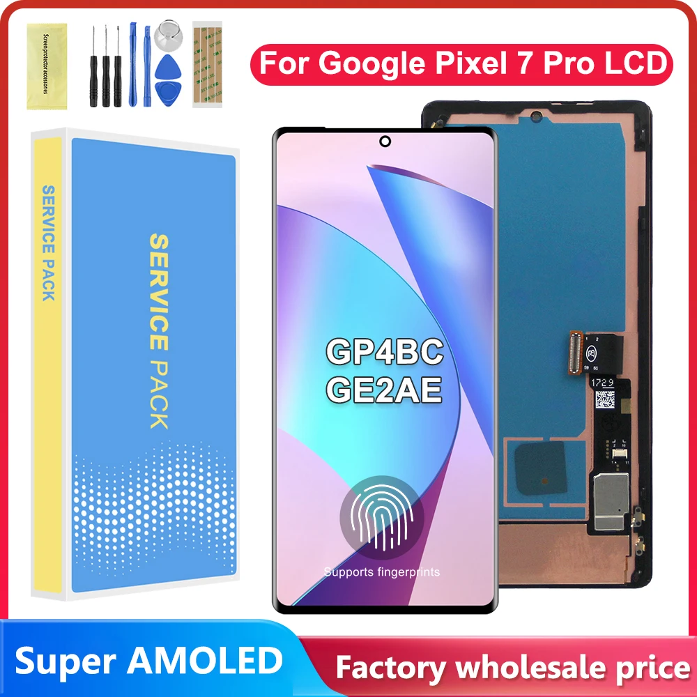 Super AMOLED LCD With Frame For Google Pixel 7 Pro LCD For Google Pixel 7Pro GP4BC GE2AE Display Screen Touch Digitizer Assembly