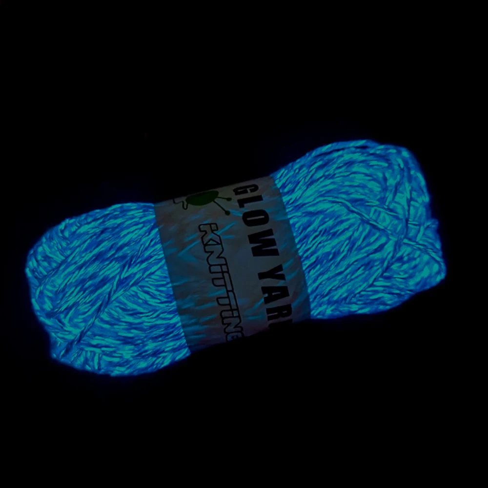 Glow New In Functional The Dark Yarn Polyester Luminous Wool Yarn Glowing 2mm For Hand Knitting Sweater Yarn Carpet DIY Cotton smile