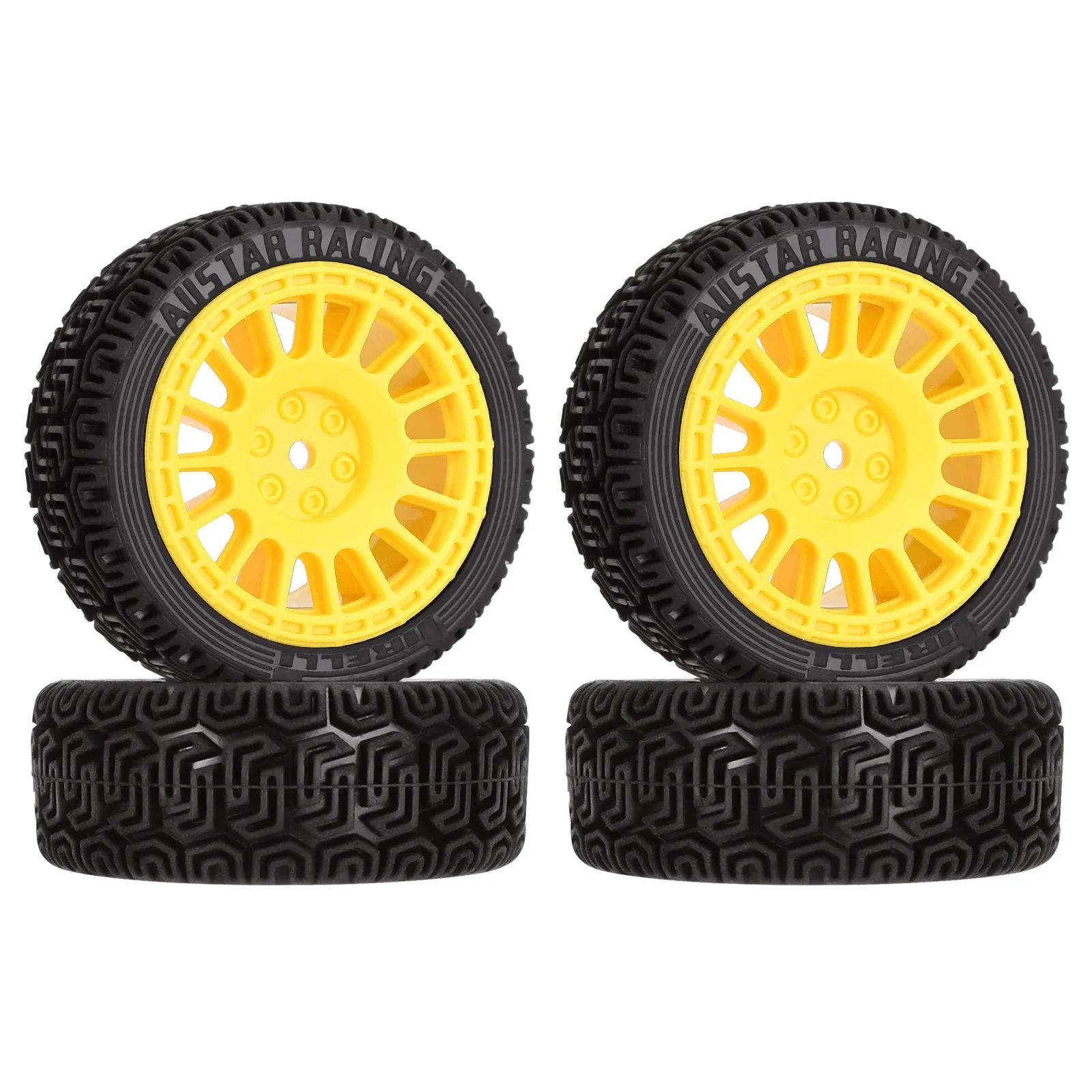 INJORA 4PCS RC Car Wheel Tire Set 66*26mm 68*26mm for 1/10 Rally Truck kyosho HSP HPI RGT LC RACING PTG-2 Tamiya TT02