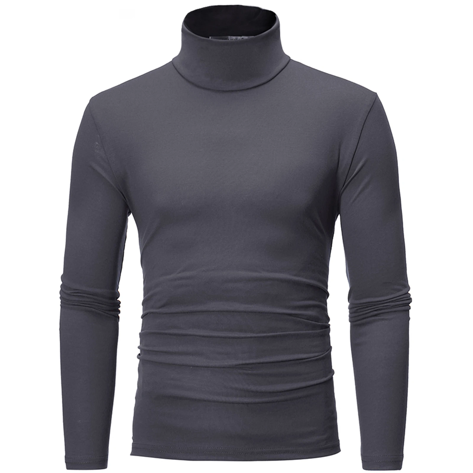 Mens Thermals Tops For Cold ddmysmile Weather Long Sleeve Turtle Mock Neck Undershirt Base Layer Shirts Slim Fit Soft Lightweight T-Shirt Smile