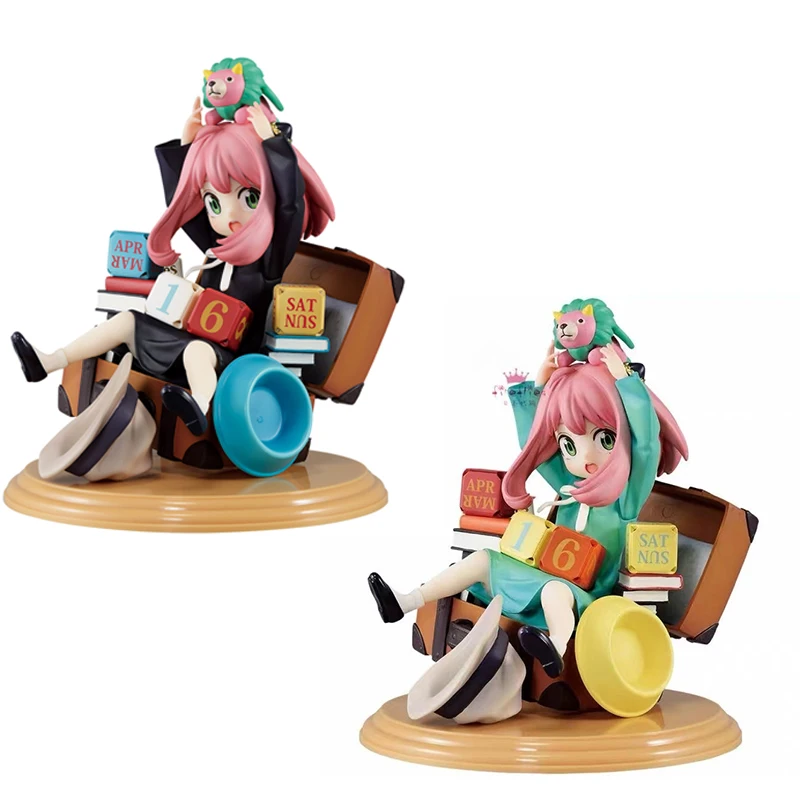 Spy X Family Anime Anya Figure Toys Loid Yor Forger Chibi Anua Figure With Base Figurine PVC Model Dolls Toy Gifts For Kids smile