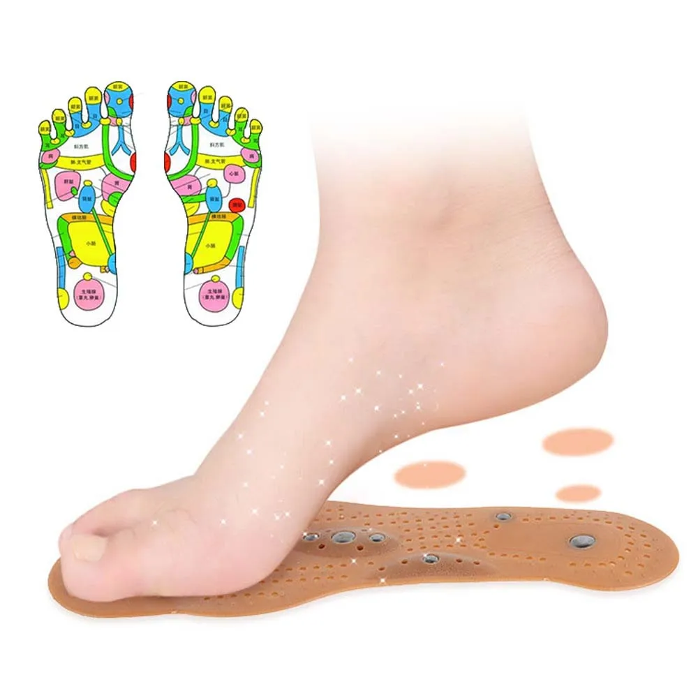 Silicone Magnetic Massage EiD Insoles Therapy Slimming Insoles for Weight Loss Foot Acupressure Shoe Pads Wholesale Sole Unisex smile