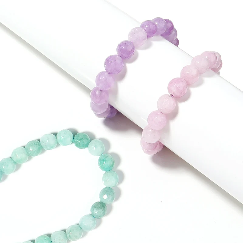 1Pack of 6mm 1mm 58pcs 9 Colors Smooth Faceted Stone Beads Removable Bulk for DIY Jewelry Accessories & Wholesale