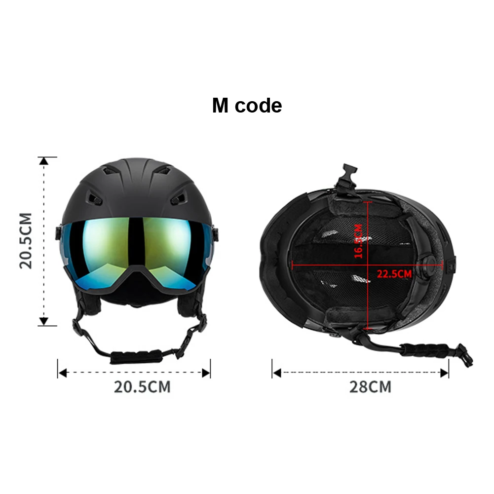 With ddmysmile Skiing Goggles Helmet Winter Outdoor Sports Ski Helmet Professional Snowboard Helmet 14 Vents Motorcycle Helmets For Men Smile