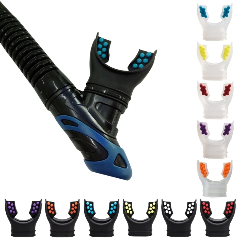 With Silicone Snorkel Mouthpiece Small Dots Comfortable Diving Regulator Mouthpiece Cover Octopus Holder Retainers smile