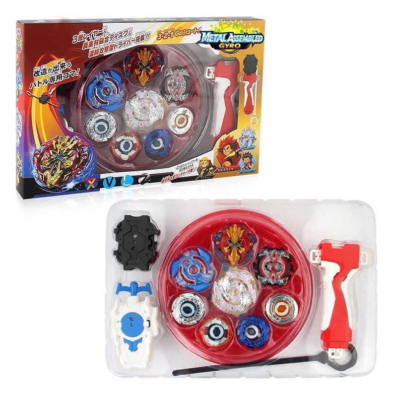 4D Beyblades Beyblade Burst XD168-1 Burst Gyro Competitive Combat Disk Combat Gyro Disk Set 4-in-1 Combination Handle Launcher