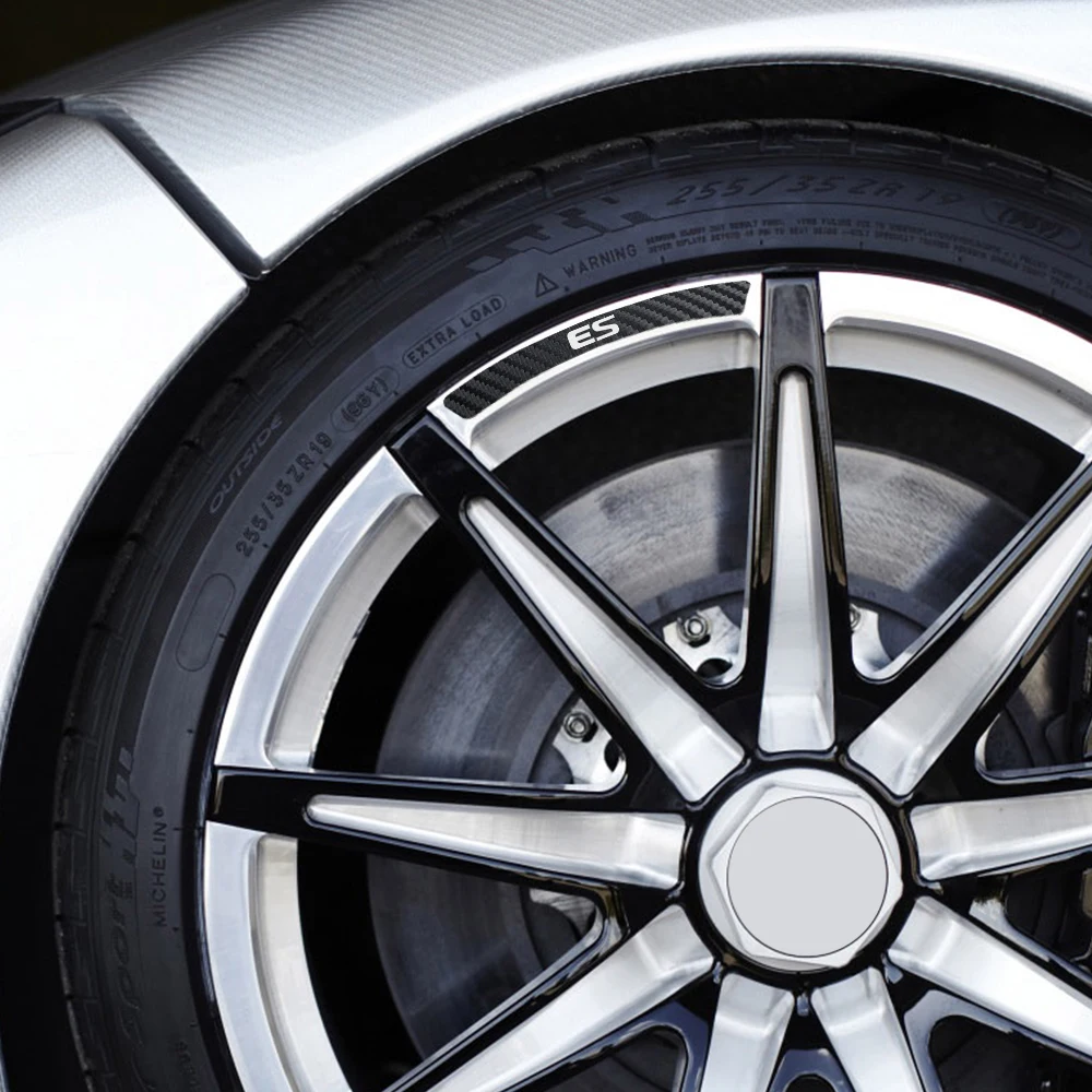 Wheel Stickers Car Rim For Lexus RX NX IS Fsport ES CT200h GS GX LS LX UX Motor Hub Decor Decal Cover Sticker Auto Accessories smile