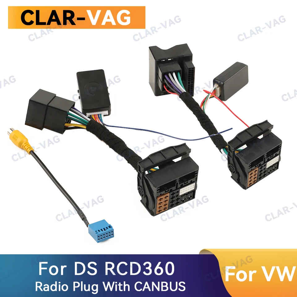 For VW Golf 6 Jetta 5 Passat Polo new Only For DS RCD360 MIB Radio Plug 2025 with CANBUS Decoder Simulator Plug and Play Radio Adapter
