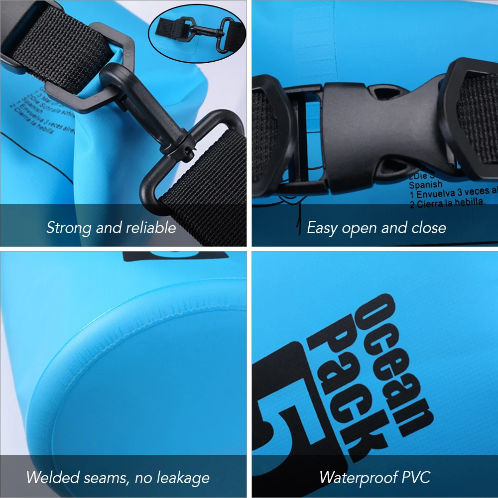 Dry Outdoor Backpack Waterproof Water Floating Bag Roll Top Sack for Kayaking Rafting Boating River Trekking Swimming Pool Kayak smile
