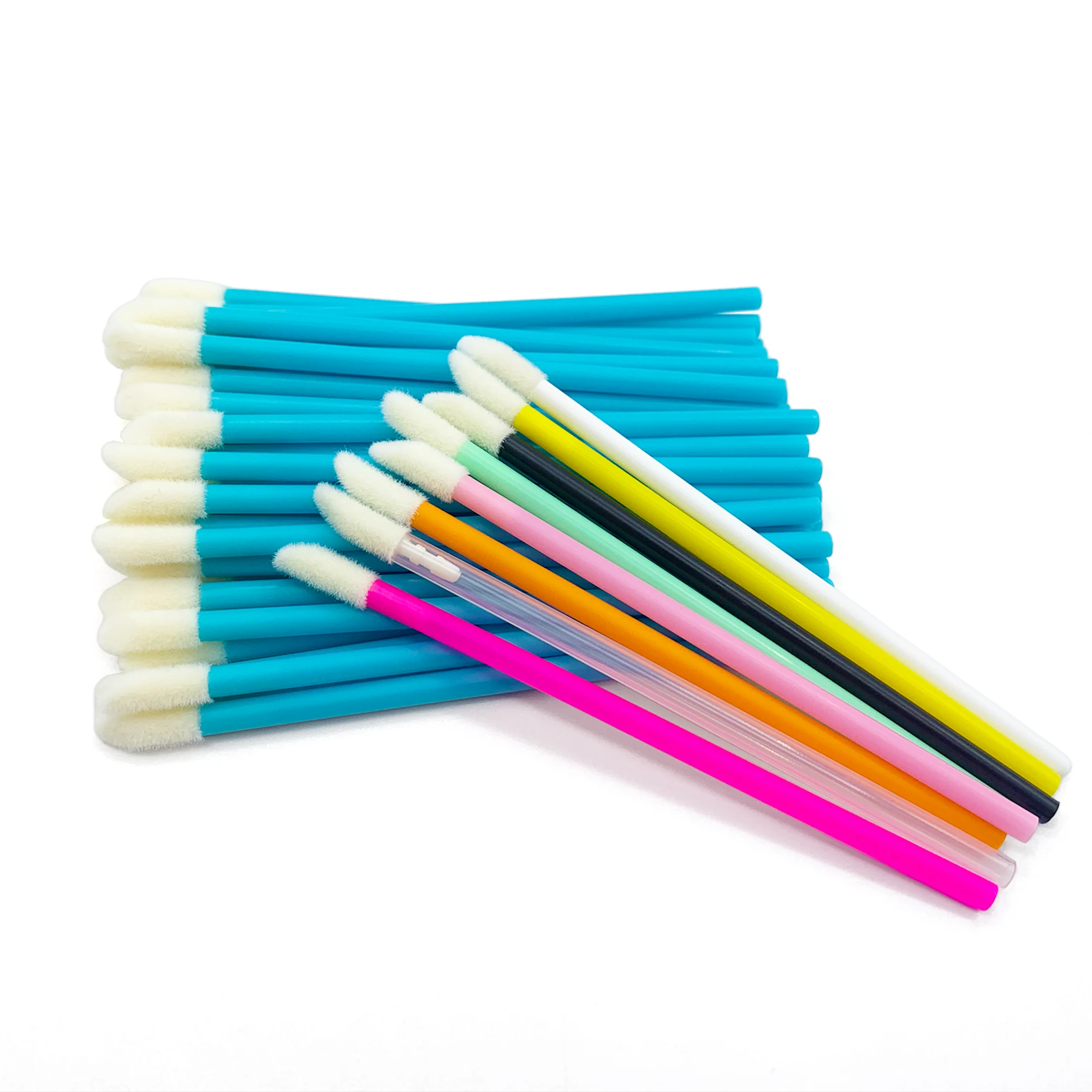 Disposable Lip Brush 50/5pcs Eyelash Makeup Lipstick Lip Gloss Wands Cosmetics Cleaner Applicator Eyeshadow Brushes Tools smile