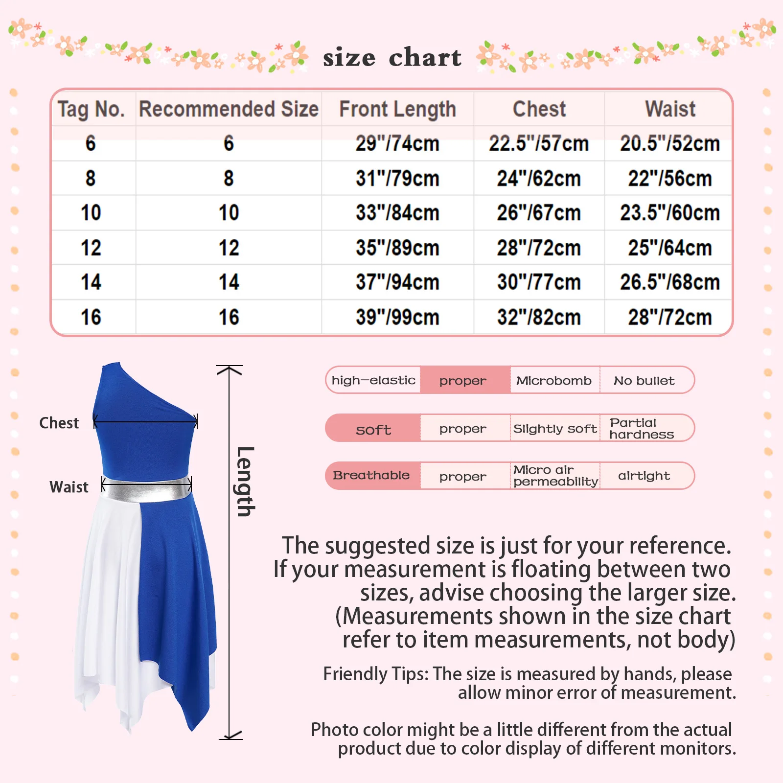 Girls Ballet Kids Gymnastics Lyrical Praise Dance Costumes Single Shoulder Praise Asymmetrical Tunic Liturgical Worship Dresses smile