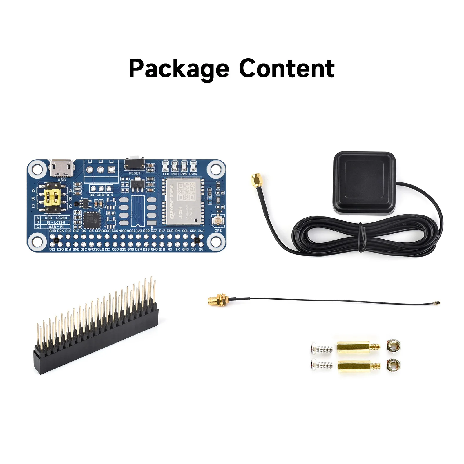 Waveshare LC29H Series Dual-band GPS Module For Raspberry Pi, Dual-band L1+L5 Positioning Technology, Optional RTK Function