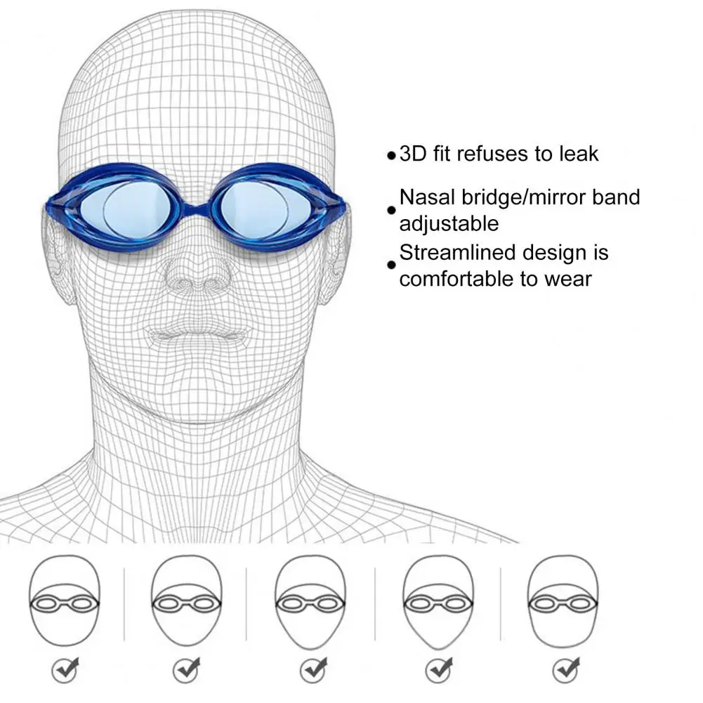 Goggles 2Pcs/Set Universal Snorkeling Waterproof Comfortable Wearing Diving Goggles No Leaking Silicone Swimming Hat smile