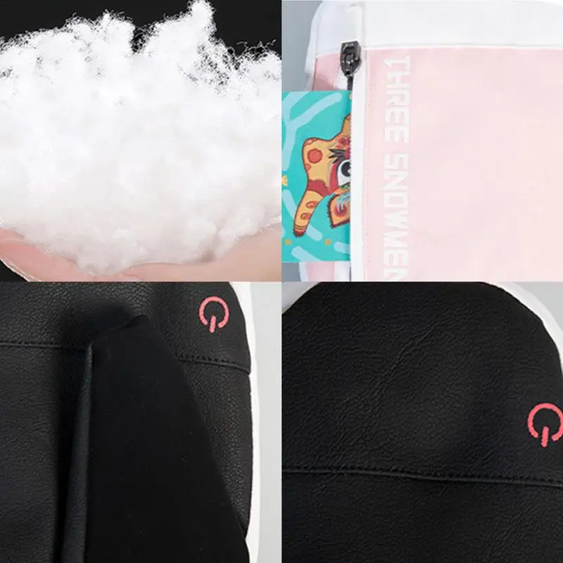 Touchscreen Warm Snowboard Gloves Cold Weather Gloves Concealed Five-Finger Design Snowboard Gloves For Men And Women smile